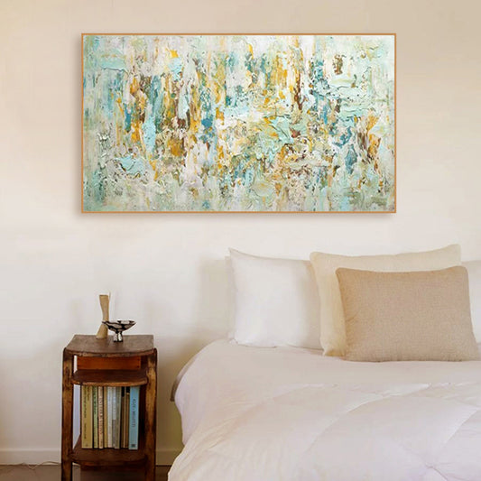 Modern Abstract Large Living Room Hand Painted Decorative Painting Color Block Nordic Dining Room Sofa Bedroom,27inx54in,No Frame