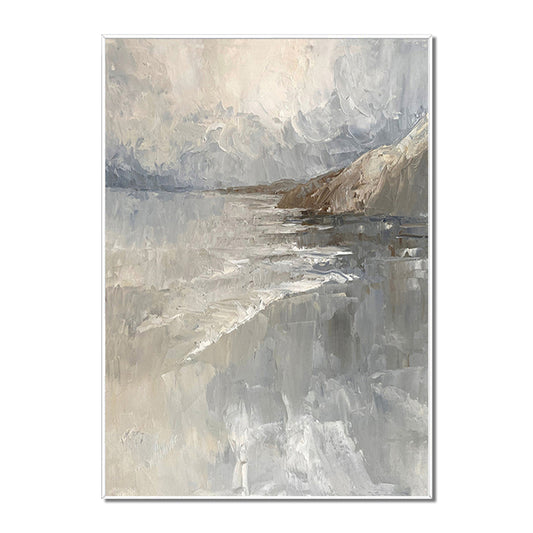 #1070Handmade Abstract Landscape Oil Painting Seascape Modern Wall Art On Canvas Thick Textured For Living Room ,31inx47in,No Frame