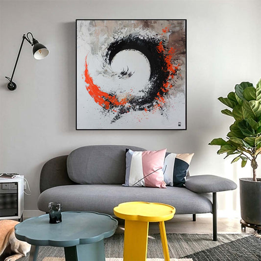 Abstract Handmade Oil Painting Modern Minimalist Home Living Room Decoration Painting,31inx31in,No Frame