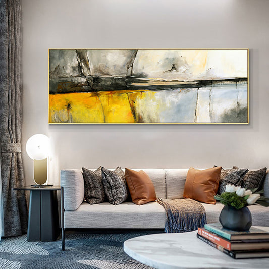 Hand Painted Abstract Oil Painting Beautiful Landscape Art Pictures On Canvas For Home Decor Modern Wall,27inx54in,No Frame