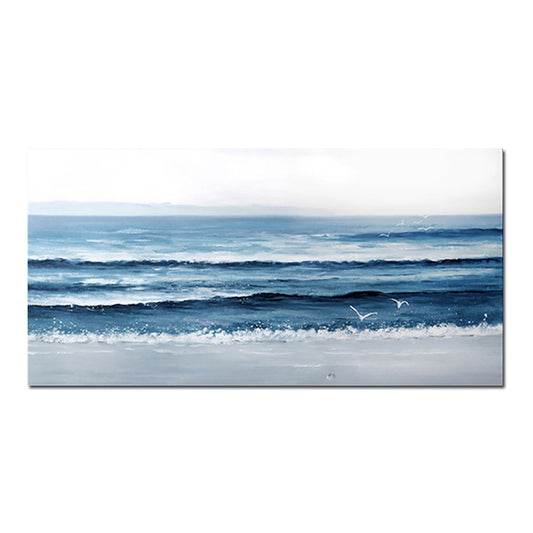 Handmade Oil Painting Sea Wave Seascape Hand Painted Abstract Art Paintings Home Decor Living Room Office,27inx54in,No Frame