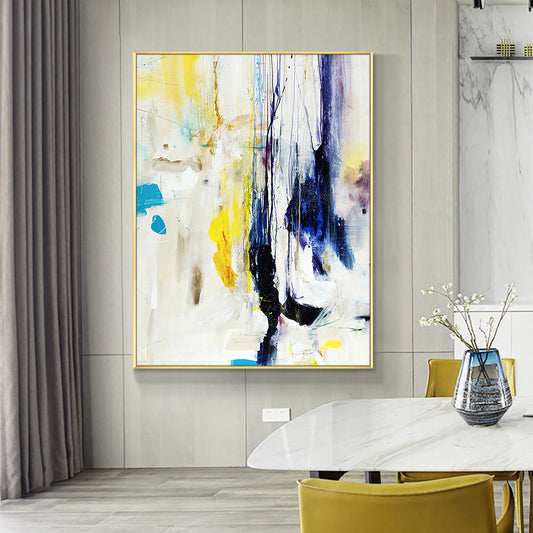 YQ Abstract Hand Painted Oil Painting On Canvas Handmade Modern Abstract Landscape Wall Art Painting  For Living Room,31inx47in,No Frame