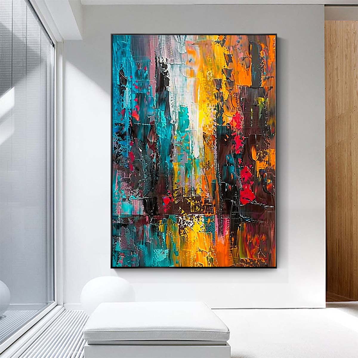 Original creation City Hand painted Oil Painting Canvas Wall Art For Home Living Room Unframed/Rolled #035