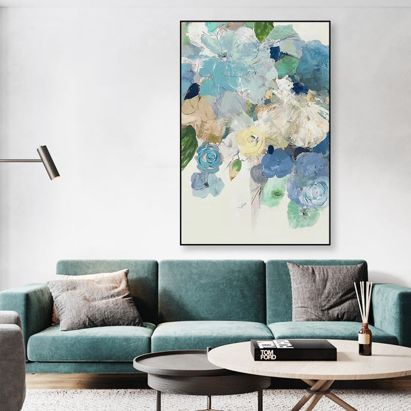 Large Modern Pintura Oleo Flores Canvas Wall Art Abstract Oil Painting on Canvas Decorative Picture,31inx47in,No Frame