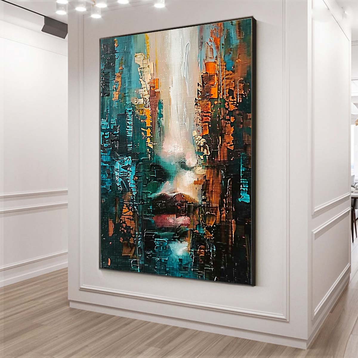 Original creation City Hand painted Oil Painting Canvas Wall Art For Home Living Room Unframed/Rolled #011