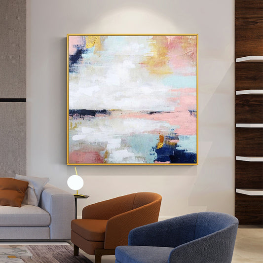 Modern Abstract Oil Painting Canvas Abstract Prints and Posters Living Room Home Decoration Cuadros Wall Art,31inx31in,No Frame