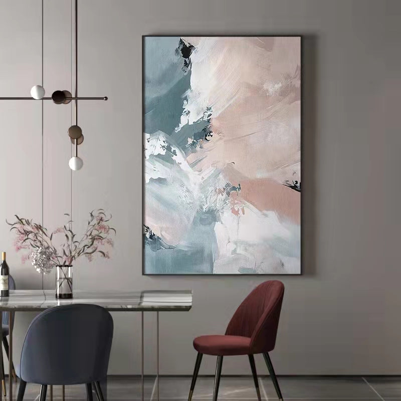 Hand Painted Abstract Oil Painting On Canvas With Gold Foils Modern Landscape Wall Art Pictures,31inx47in,No Frame