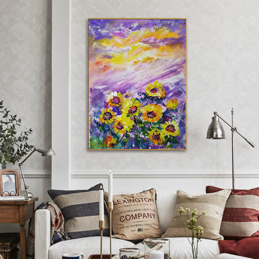 Handmade Painting Wall Art Oil Painting Colors Abstract Picture Home Decor Hand Painting Flower Painting For Living Room,31inx47in,No Frame
