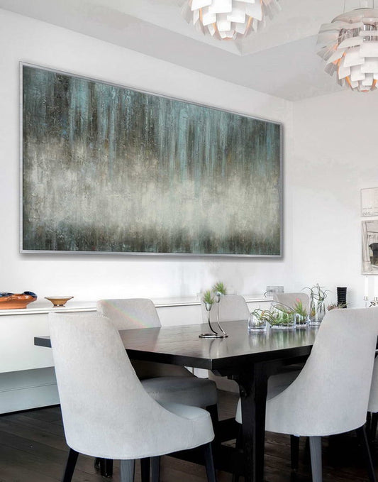 Panoramic Contemporary Minimal Modern Wall Art Large Horizontal Rustic Minimalist Simple Easy Abstract Oil Painting On Canvas27inx54in,No Frame