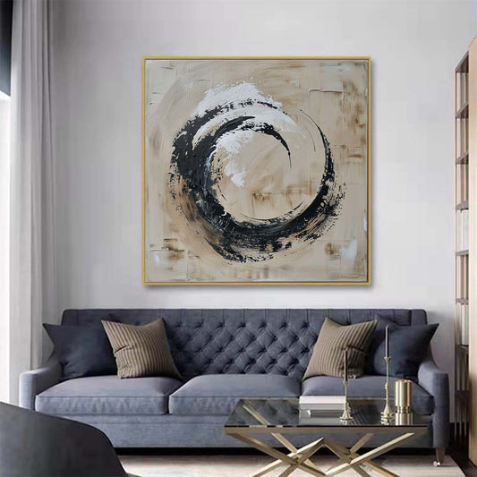 Abstract Handmade Oil Painting Modern Minimalist Home Living Room Decoration Painting,31inx31in,No Frame