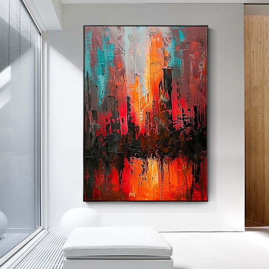 Original creation City Hand painted Oil Painting Canvas Wall Art For Home Living Room Unframed/Rolled #033