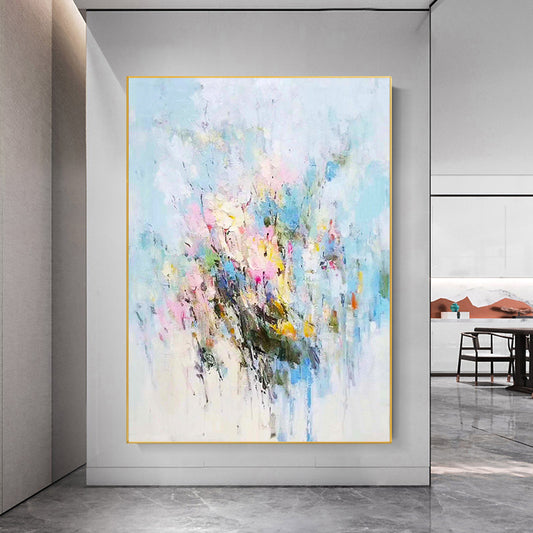 Hand Painted Canvas Oil Paintings Modern Wedding Decor Knife Flower Wall Art Pictures Home Decoration For Living Room,31inx47in,No Frame