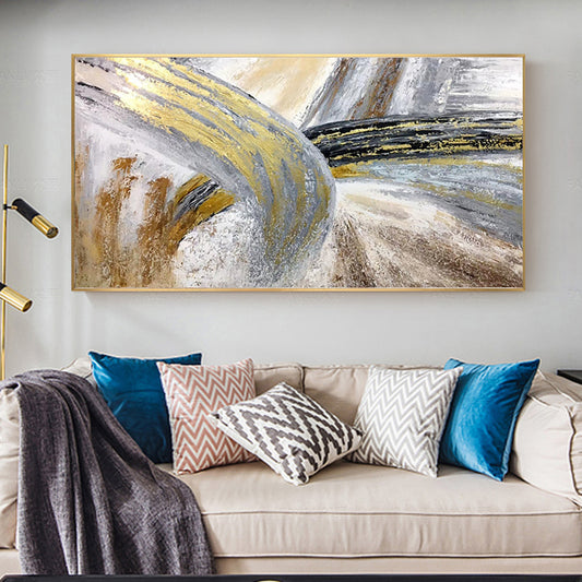 #340 Modern Handpainted Abstract Colourful 3d Oil Painting On Canvas Home Decoration Wall Art Picture For,27inx54in,No Frame