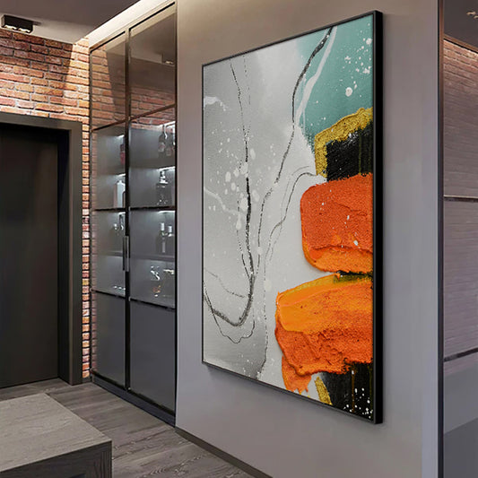 Original Modern 3D Oil Painting Hand Painted Abstract Canvas Art Large Wall Paintings For Living Room,31inx47in,No Frame