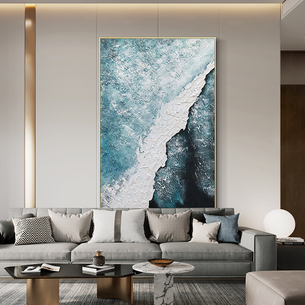 Large Modern Oil Painting Handmade Abstract Canvas Wall Art Thick Texture Acrylic Painting Decorations For Living Room Bedroom,31inx47in,No Frame