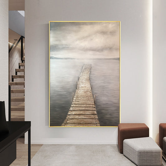 Abstract Textured Hand Painted Oil Painting On Canvas Modern Landscape Paintings Wall Art For Bedroom,31inx47in,No Frame