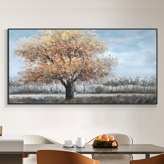Abstract Large Size Trees Painting Handmade On Canvas Modern Decorative Wall Art Painting For Living Room,27inx54in,No Frame