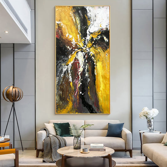Abstract Wall Art Painting Paintings Large Salon Decoration On Canvas Handmade For Living Room Hand Painted,27inx54in,No Frame