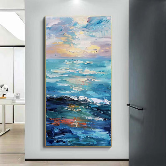Landscape Paintings Abstract Handmade Oil Painting Modern Home Living Room Decoration Painting,27inx54in,No Frame