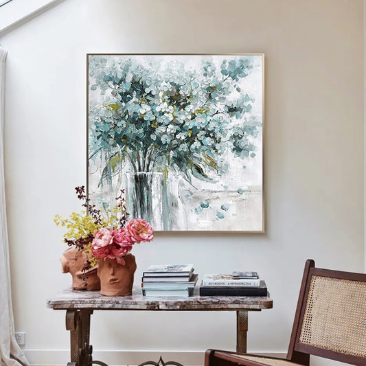 Hand Painted Oil Painting On Canvas Art Handmade Flower Oil Painting Wall Art Picture Three,31inx31in,No Frame