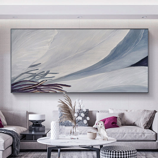 Living Room Large Vertical Modern Home Decoration Abstract Painting Decorative Murals  Handmade Oil Painting on,27inx54in,No Frame