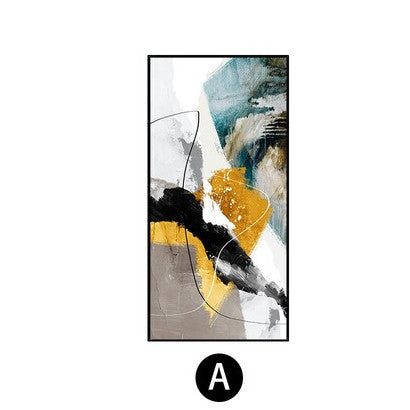 Large Hand painted Abstract Oil Painting Gold Foil Handmade Artworks Wall Art Decoration Modern Home Decor,27inx54in,No Frame