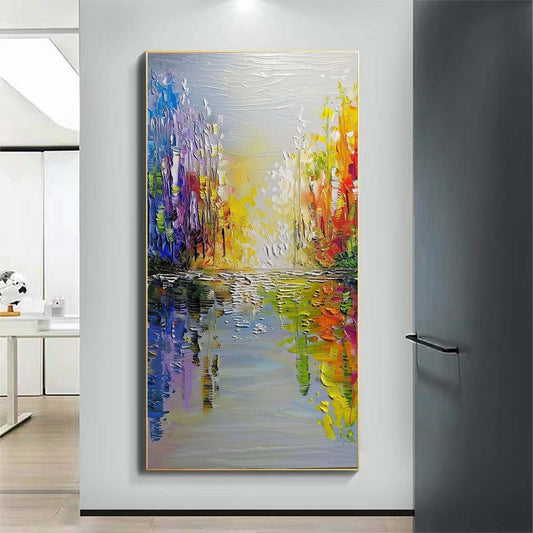 Landscape Paintings Abstract Handmade Oil Painting Modern Home Living Room Decoration Painting,27inx54in,No Frame
