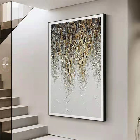 Hand painted Modern Abstract canvas Oil Paintings Abstract gold Oil Painting picture Living Room home Decoration,31inx47in,No Frame