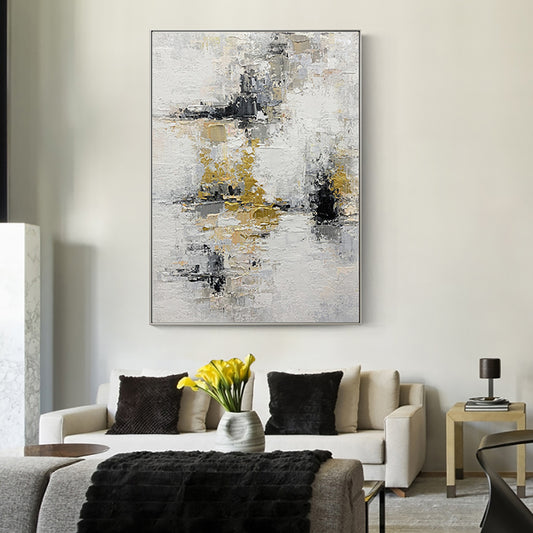 Hand Painted Abstract Textured Oil Painting On Canvas Art Modern Abstract Wall Art Picture For Living,31inx47in,No Frame