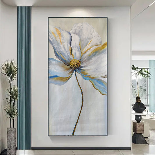 Handpainted Oil Painting On Canvas Handmade Knife Flower Oil Painting Wall Art Picture Home Decoration,27inx54in,No Frame
