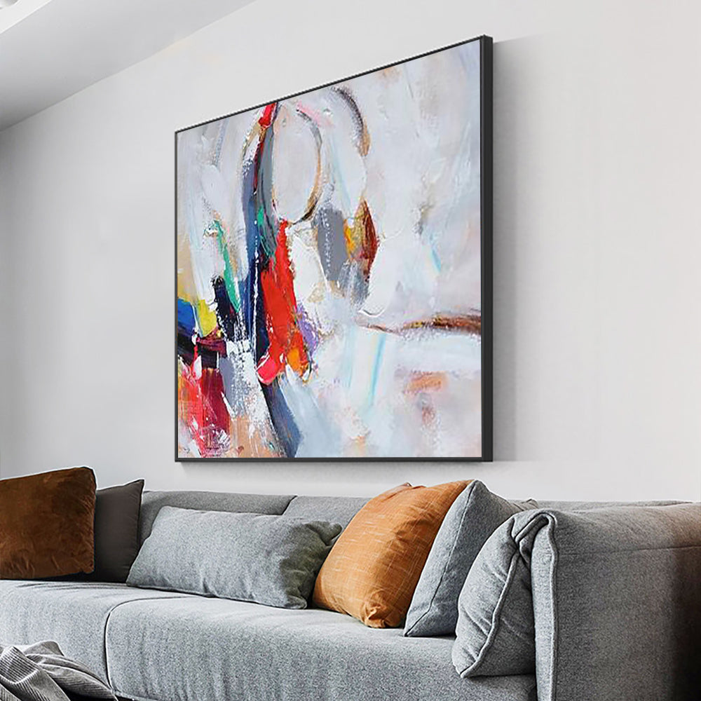 Abstract Textured Oil Painting Handmade Fashion Modern Canvas Art Decorative Knife Landscape Paintings For Living Room,31inx31in,No Frame