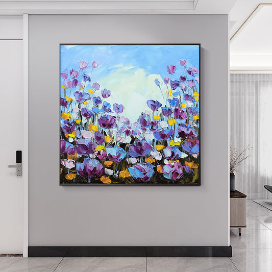 Abstract Flowers Artwork Hand Painted Oil Painting Tulips Modern Oil Painting On Canvas Handmade Living Room
