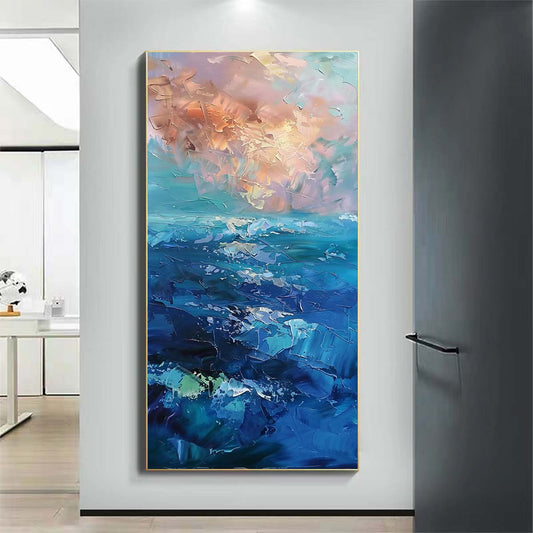 Landscape Paintings Abstract Handmade Oil Painting Modern Home Living Room Decoration Painting,27inx54in,No Frame