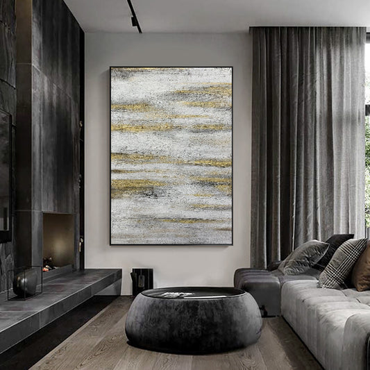 Hand Painted Abstract Oil Painting On Canvas Modern Abstract Wall Art Oil Painting Home Hotel,27inx54in,No Frame