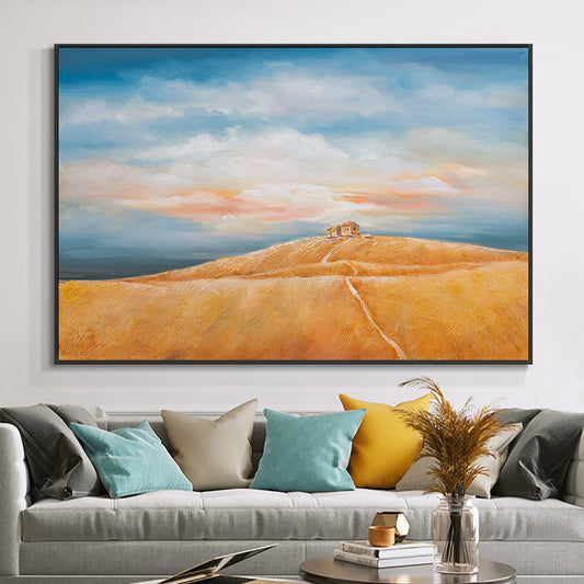 Abstract Hand Painted Desert Oil Painting On Canvas Modern Landscape Wall Art Painting For Living Room,31inx47in,No Frame