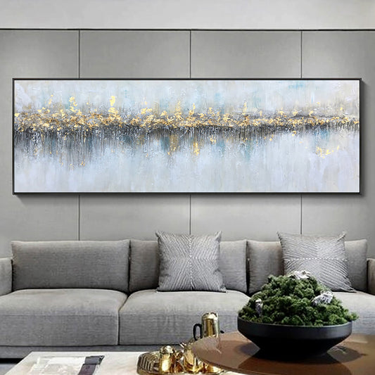 Abstract Wall Art Oil Painting On Canvas Hand Painted Modern Oil Painting For Living Room,27inx54in,No Frame