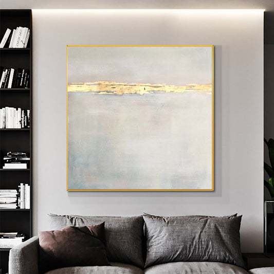 Modern Wall Art Oil Painting Gold Foil On Canvas Handmade Abstract Landscape Painting Large Salon Decoration