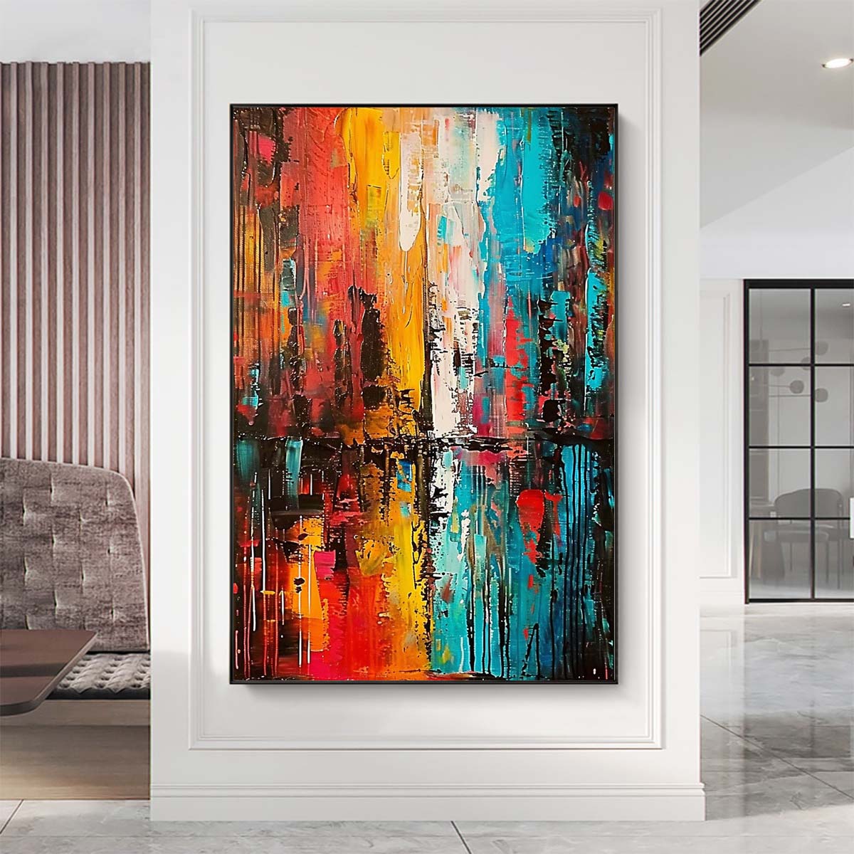 Original creation City Hand painted Oil Painting Canvas Wall Art For Home Living Room Unframed/Rolled #047