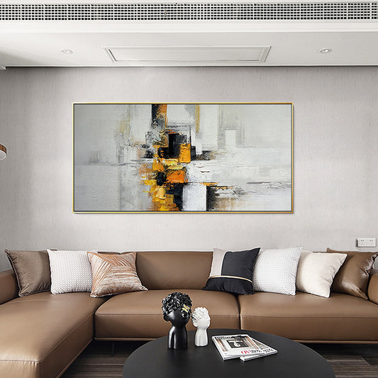 Modern Abstract Oil Painting On Canvas Large Wall Art Handmade Acrylic Heavy Texture Painting Picture,27inx54in,No Frame