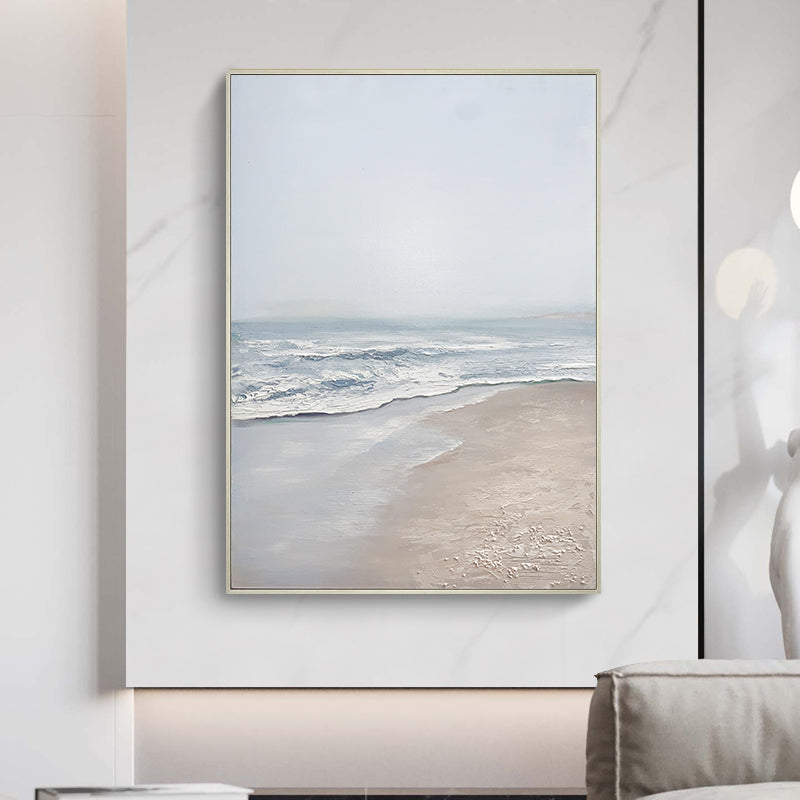 Modern Hand Drawn Oil Painting Wave Seascape On Canvas Thick Textured Decorative Painting For Living Room,31inx47in,No Frame