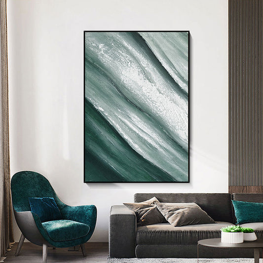 #1010Handmade Modern Abstract Oil Painting Green River On Canvas Living Room Restaurant Background Hanging Mural Wall,31inx47in,No Frame