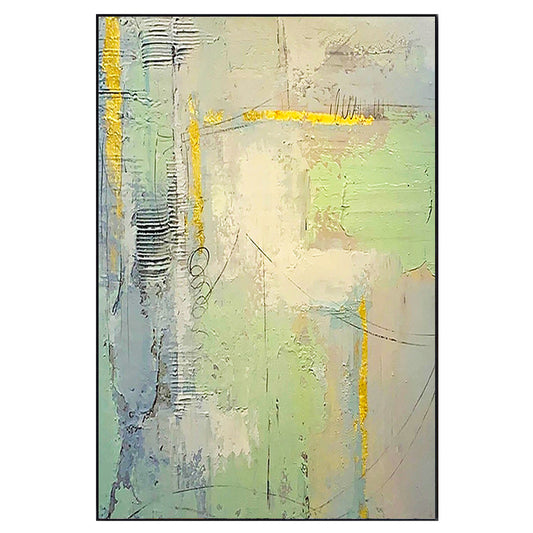Hand painted Oil Painting Gold Green Living Room Porch Bedroom Decoration Painting Abstract Large,31inx47in,No Frame