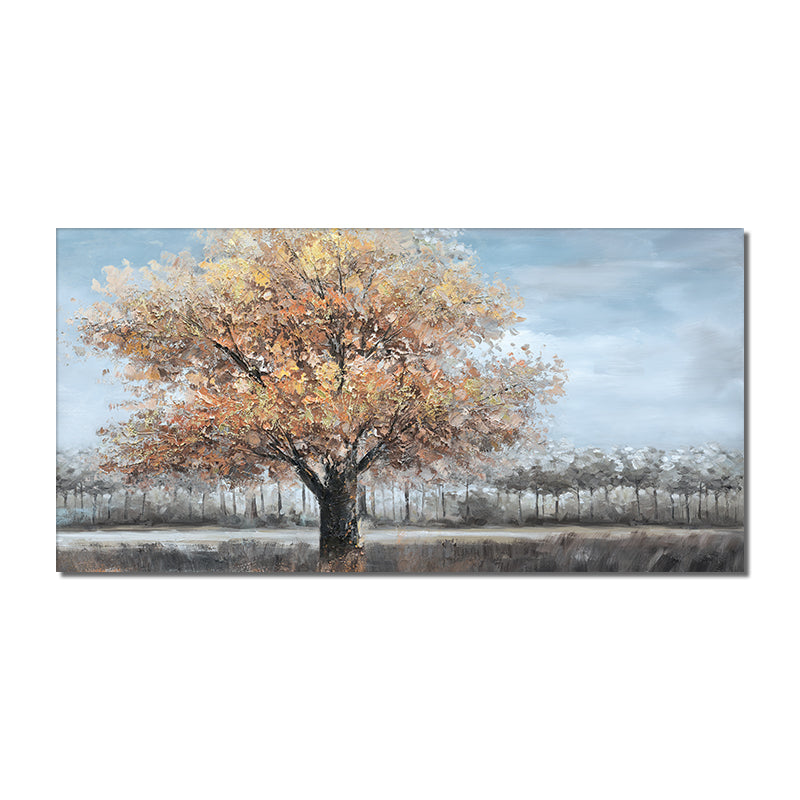 Abstract Large Size Trees Painting Handmade On Canvas Modern Decorative Wall Art Painting For Living Room,27inx54in,No Frame