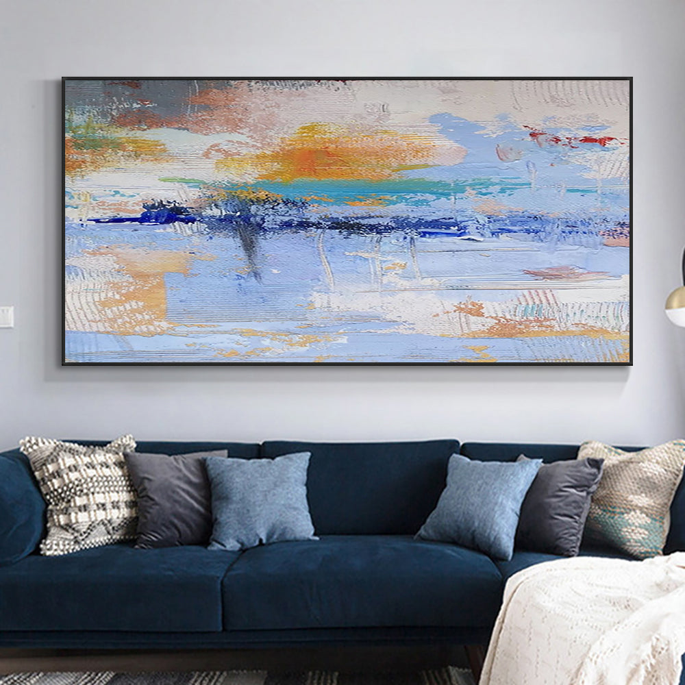 Abstract Textured Oil Pianting On Canvas Hand Painted Modern Decorative Wall Art Picture,27inx54in,No Frame