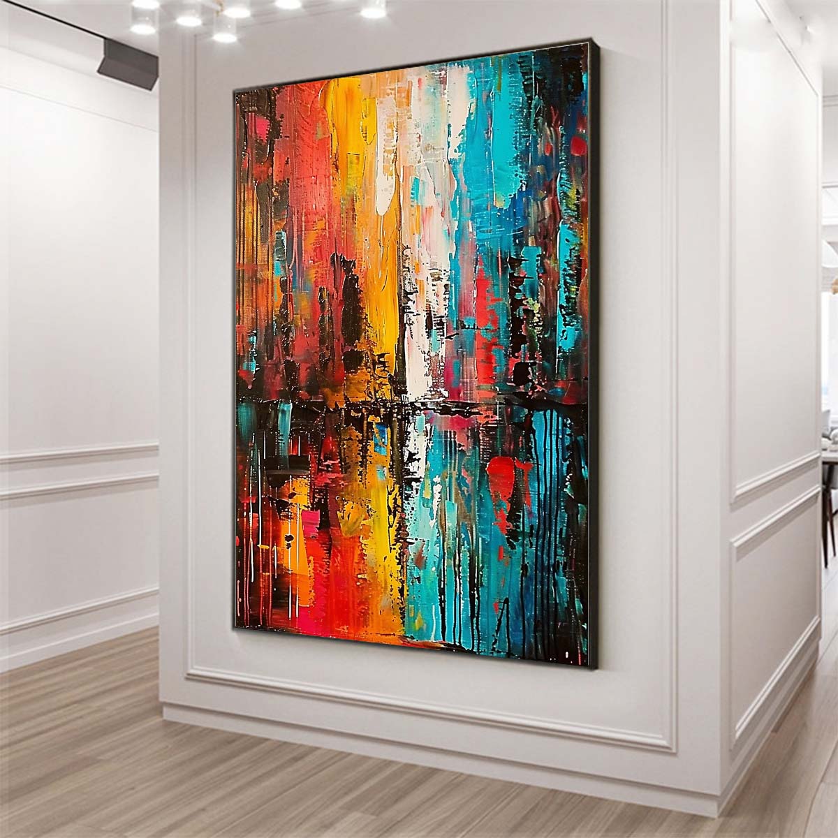 Original creation City Hand painted Oil Painting Canvas Wall Art For Home Living Room Unframed/Rolled #047