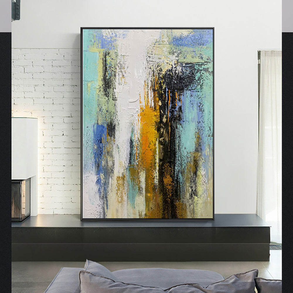 Large Size Hand Painted Canvas Oil Painting Abstract Modern Colour Wall Art Acrylic Paintings Home For Living Room,31inx47in,No Frame