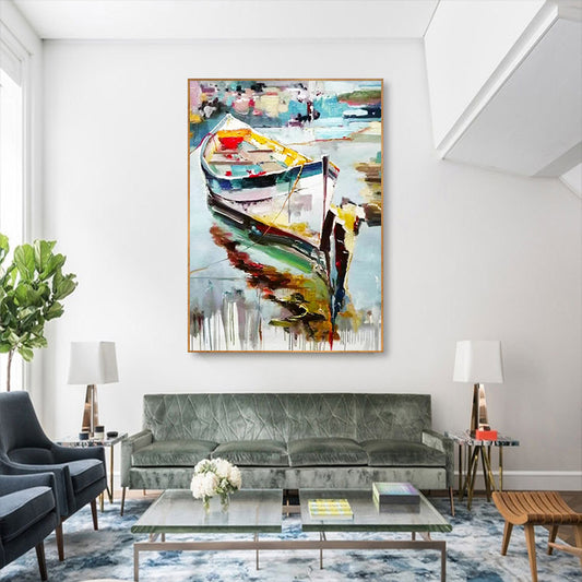 Handpainted Abstract Threedimensional Thick Oil Knife Painting Decorative Painting Aisle Corridor Mural Mooring Hanging Painting,31inx47in,No Frame