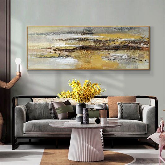 Hand Painted Oil Painting On Canvas Handmade Wall Art Picture Abstract Acrylic Landscape Painting,27inx54in,No Frame
