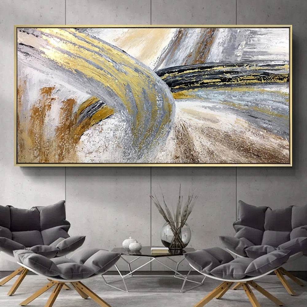 #340 Modern Handpainted Abstract Colourful 3d Oil Painting On Canvas Home Decoration Wall Art Picture For,27inx54in,No Frame