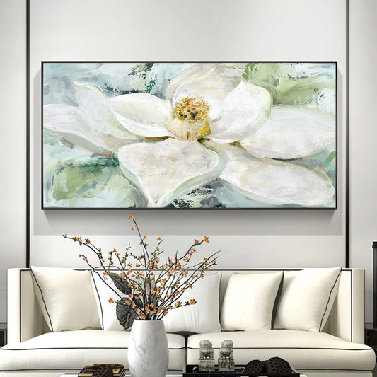Chinese-style Horizontal Version Of The Flower Painting Decorative Painting Minimalist Living Room Wall Paintings Den Entrance M27inx54in,No Frame